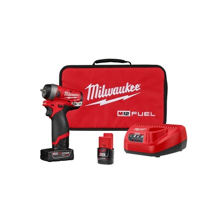 Milwaukee Tool M12 FUEL STUBBY 1/4 IN., IMPACT WRENCH KIT,  2552-22